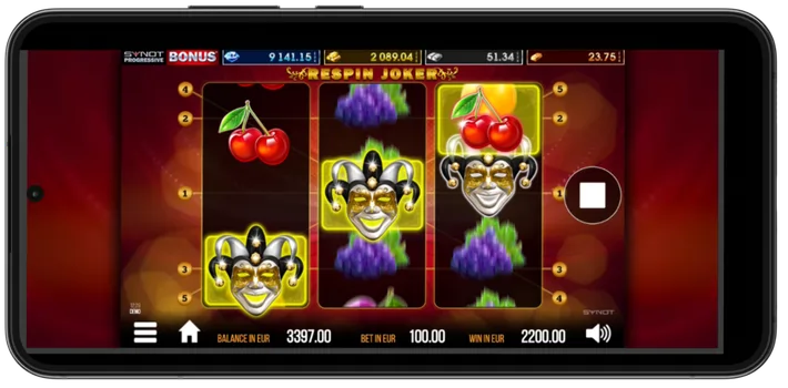 Respin Joker – velká výhra 2200 EUR s více žolíky na válcích