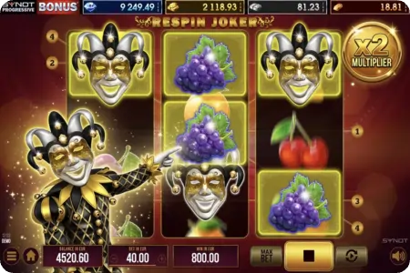 Respin Joker – uzamčený žolík a násobitel ×2 za plnou mřížku